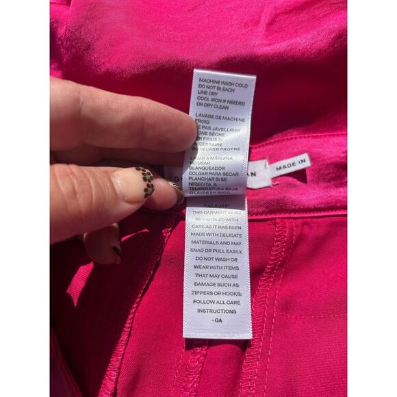 NWT Good American Washed Satin Wide Leg Pants‎ High Waist Love Potion Pink 12/31 - Picture 9 of 9